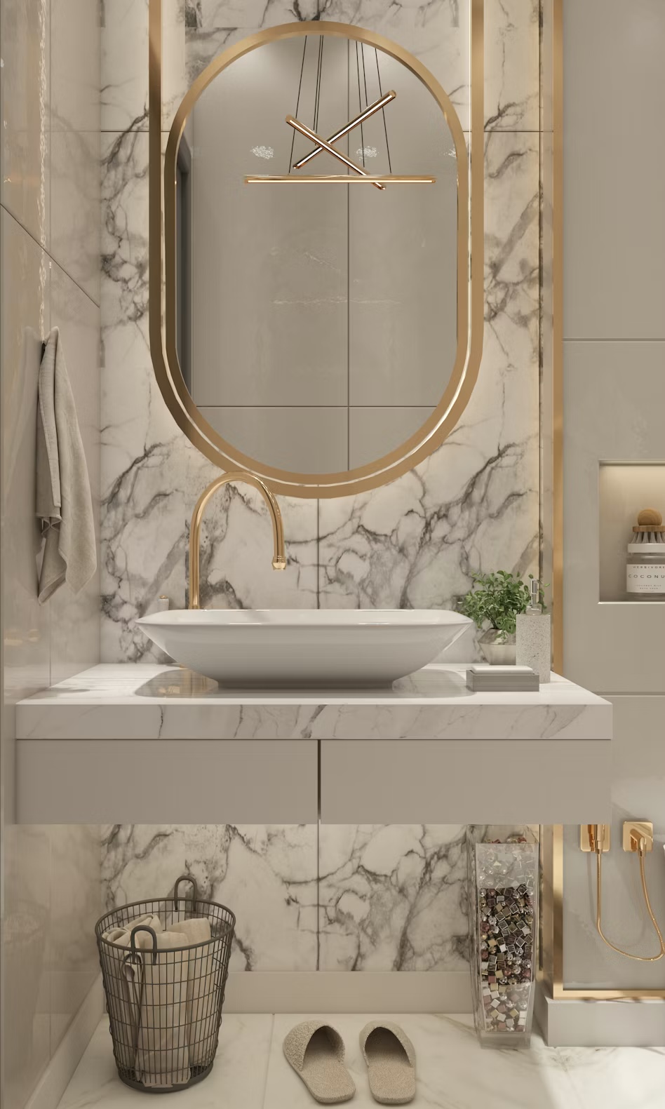 elegant bathroom remodel with freestanding tub and gold sconces – Fort Lauderdale FL