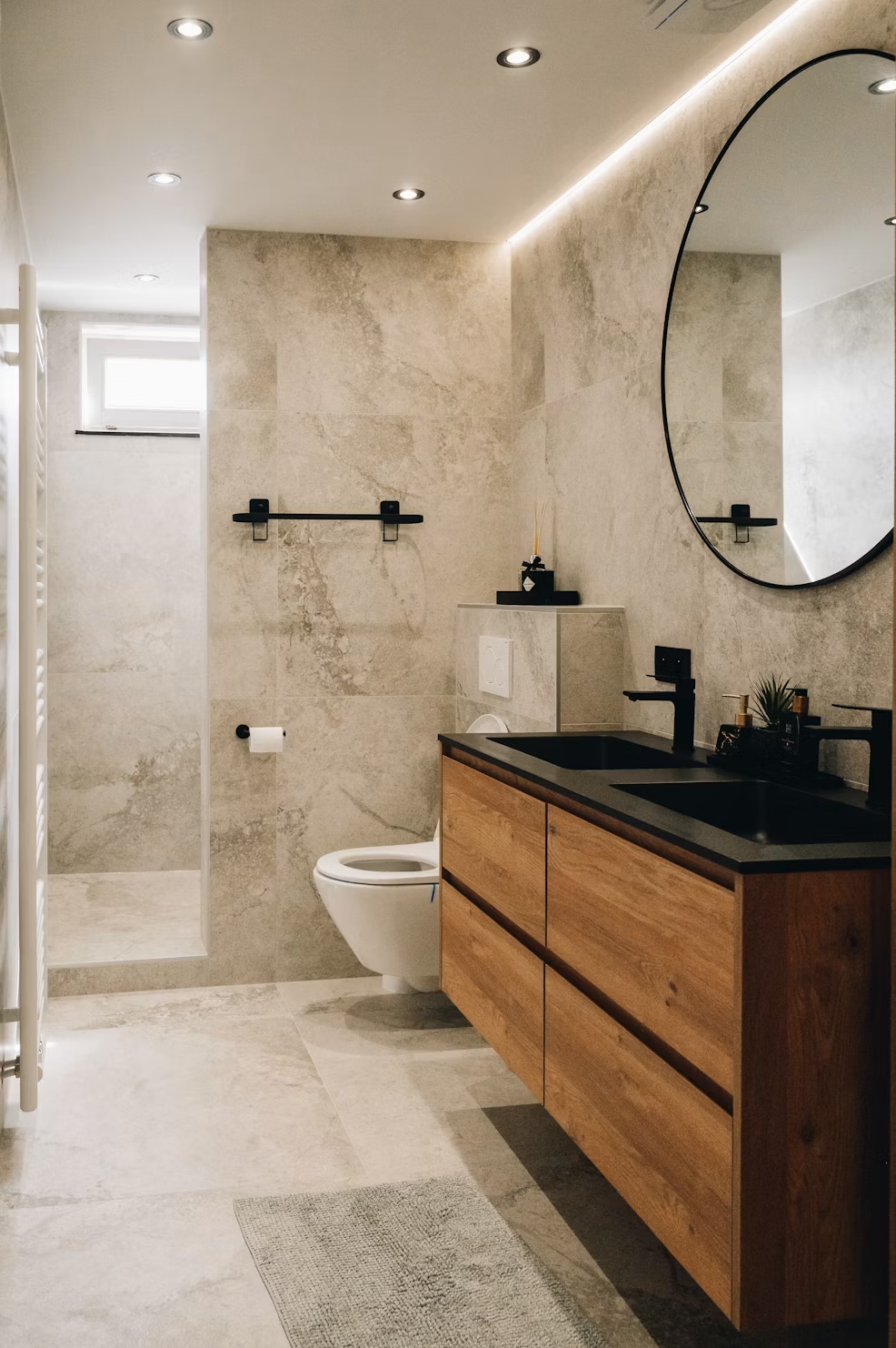 modern bathroom remodel Fort Lauderdale FL walk-in shower and floating vanity – Fort Lauderdale FL