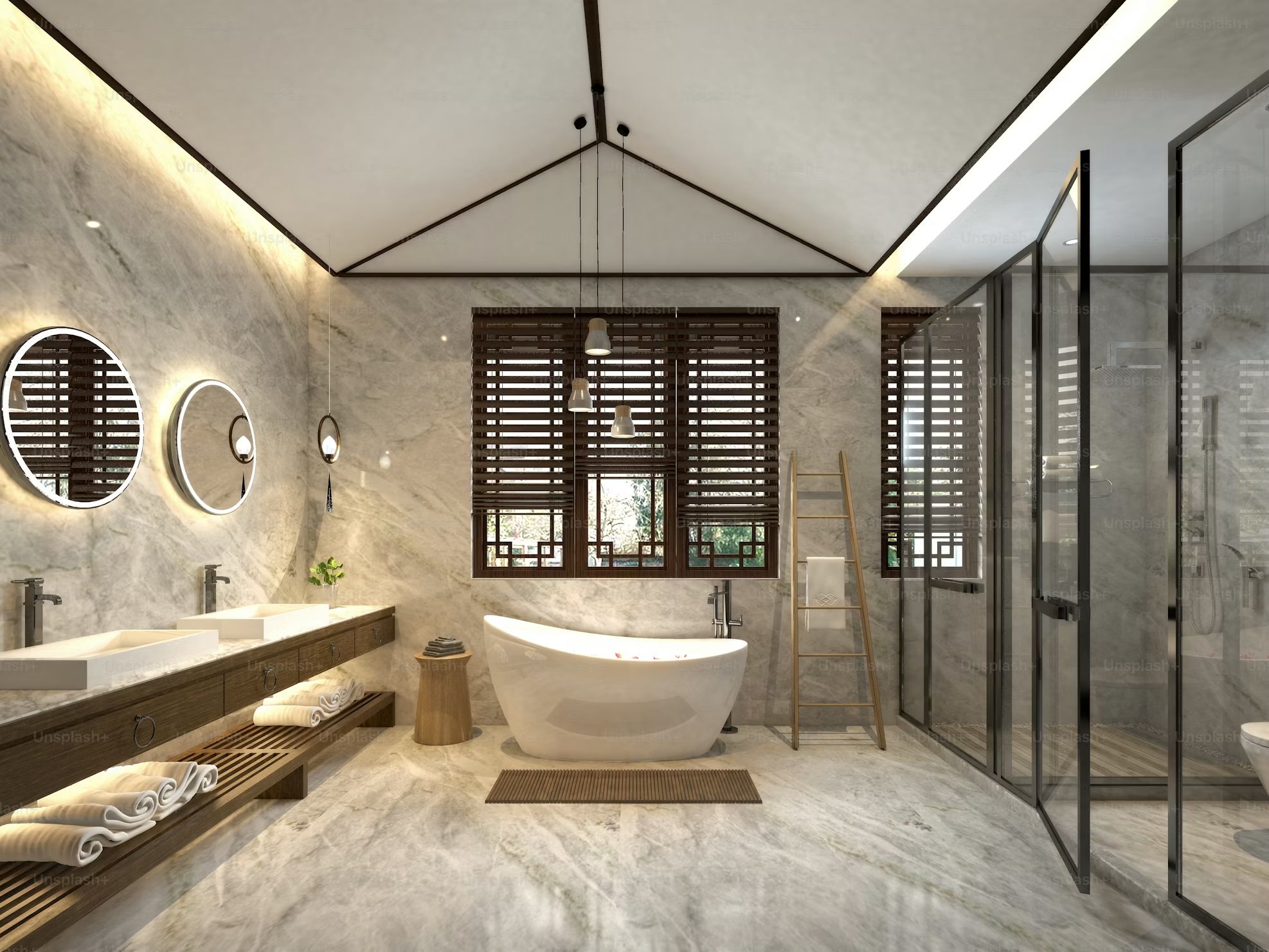 high-end bathroom remodel Fort Lauderdale FL double vanity rainfall shower – Fort Lauderdale FL